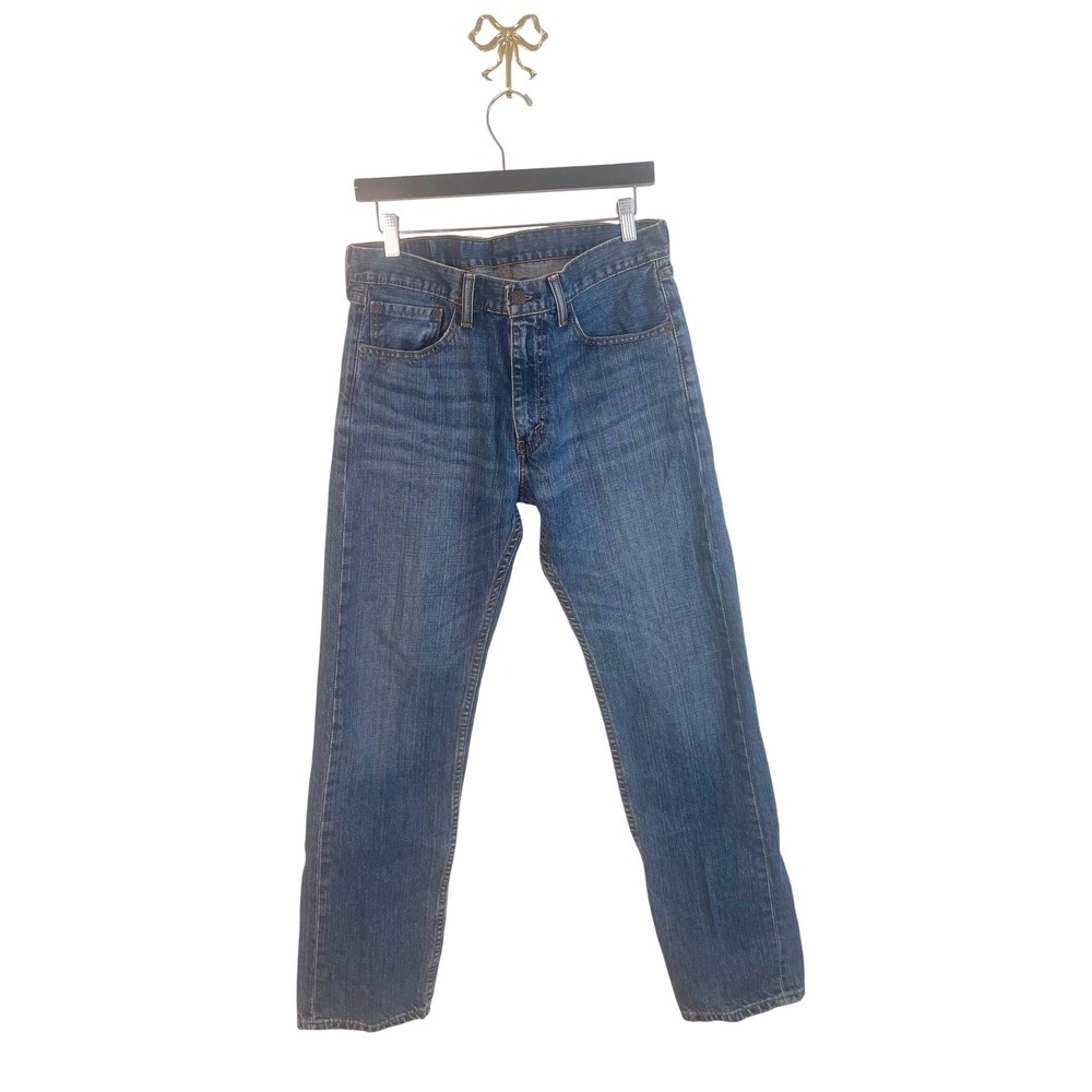 Levis 505 Regular Fit Straight Leg Jeans Blue Denim Mens 32x32